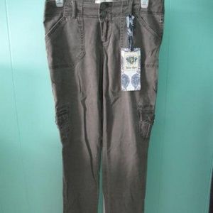 Cot Rich Olive Green Skinny Leg Carpenter Pants